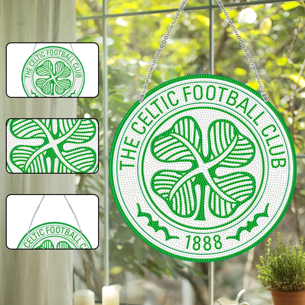 DIY Celtic Club Acrylic Diamond Painting Art Pendant Christmas Home Windows Decor
