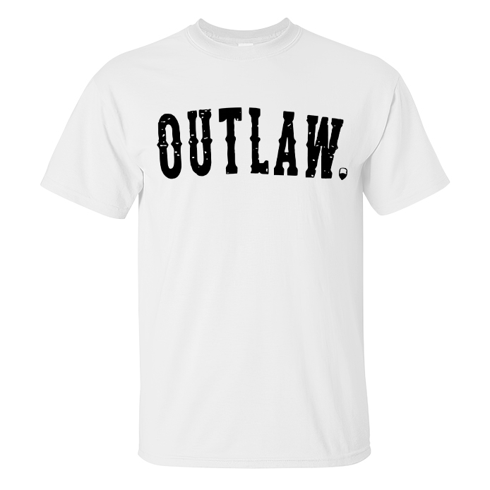 Livereid Black Men Outlaw Letter Printed Designer Black T-Shirt - Livereid