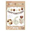 Retro Cream Caramel Cartoon Bunny Bear 0 - 9 Numbers Latex Aluminum Film Balloons Flags Package Kids Birthday Party Decors