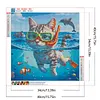 Diamond Painting -DIY Round Drill Swimming Kitten(40x40cm)