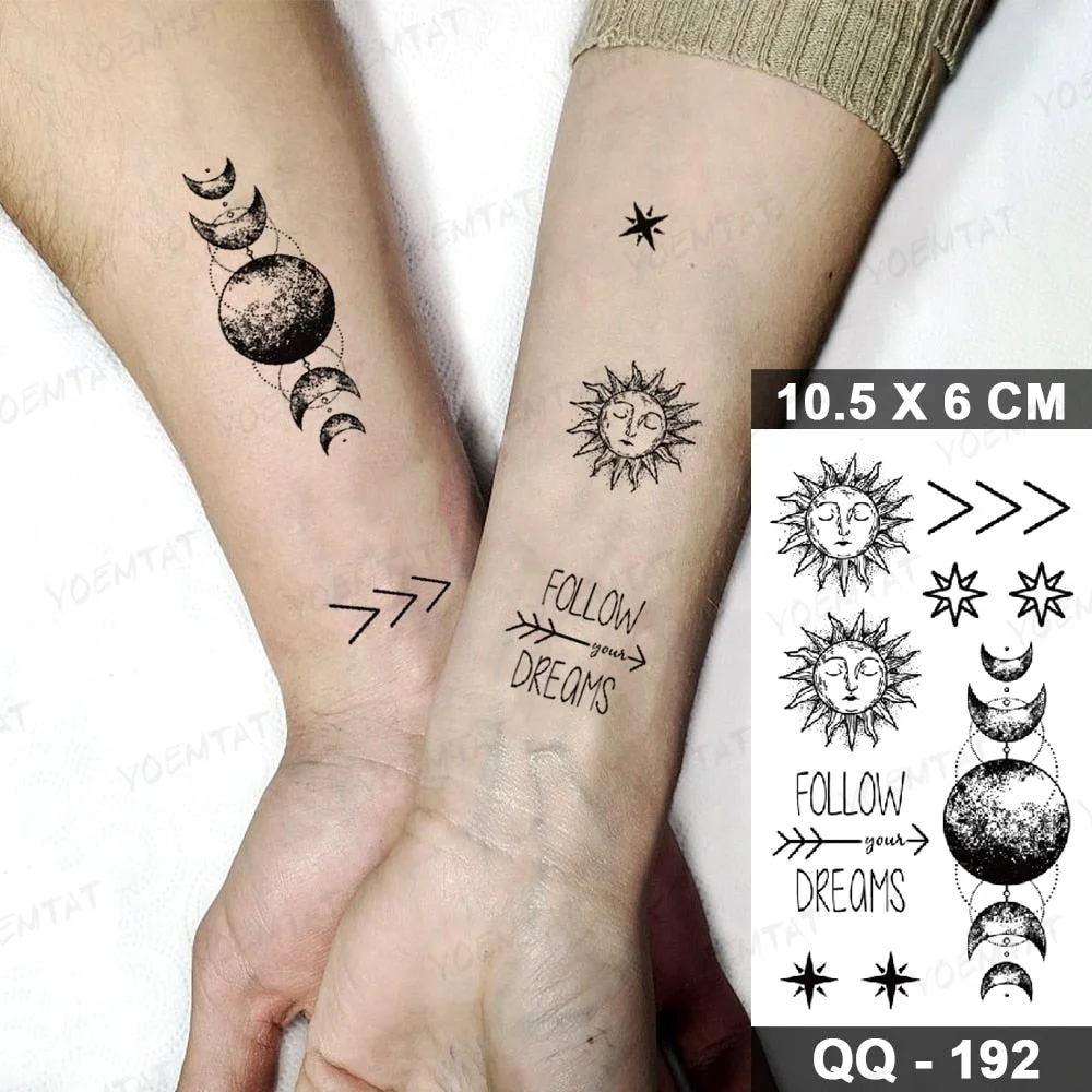 Waterproof Temporary Tattoo Stickers Clock Compass Flower Arrow Henna Flash Tatoo Women Men Indian Hand-painted Small Fake Tatto