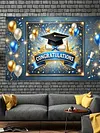 Congrats Photography Background Cloth Wear Resist Bachelor Hat Backdrop Banner