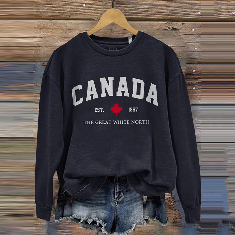 Comstylish Women's Canada The Great White North Print Casual Sweatshirt