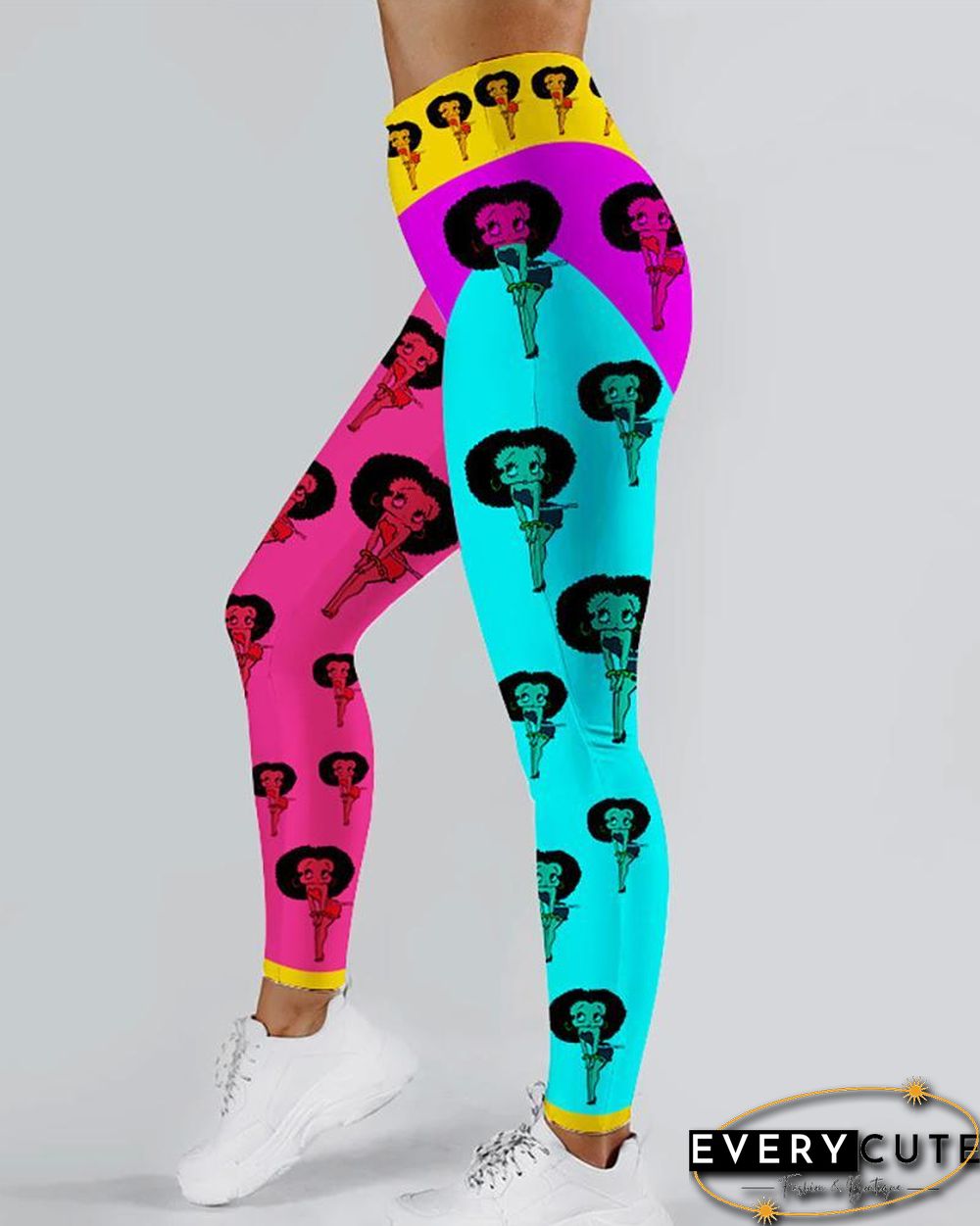 Print High Waist Slim Fit Pants P14157