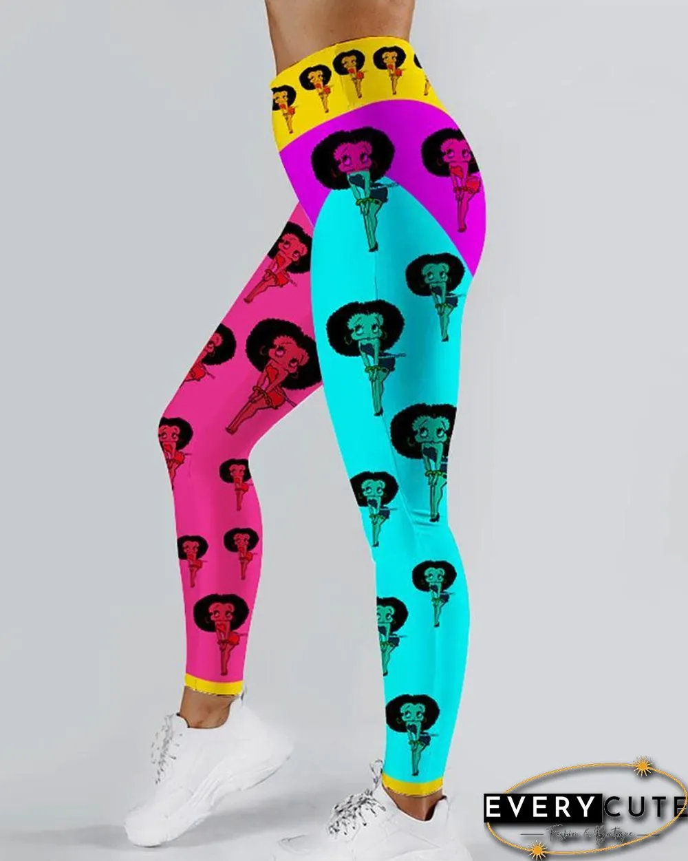 Print High Waist Slim Fit Pants P14157