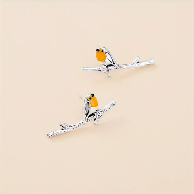 Vintage Bird Drip Oil Earrings