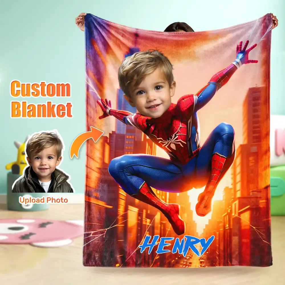 Custom Face Blanket Thread Glide Runner In The Jungle Birthday Children's Day Gift For Boy