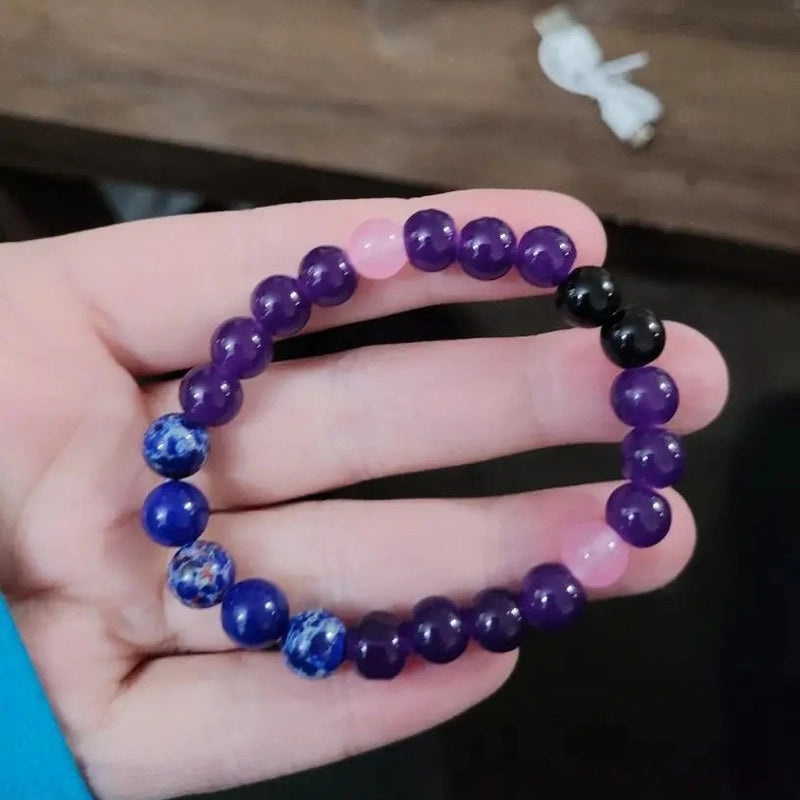 Tume Hot Pink Peach Blossom Natural Stone Bracelet Women’s High-end Style Handmade Beaded Bracelet