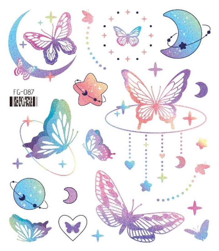 Lady Butterfly Pet Tattoos & Body Art 1 Piece