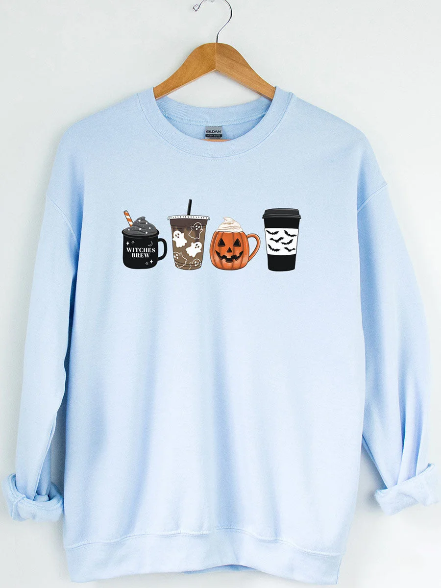 Halloween Coffee and Pumpkin Sweatshirt