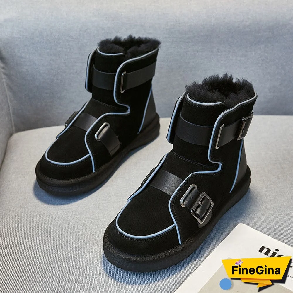 Casual Fashion Cloth With Soft Nap Flats Snow Boots Shoes