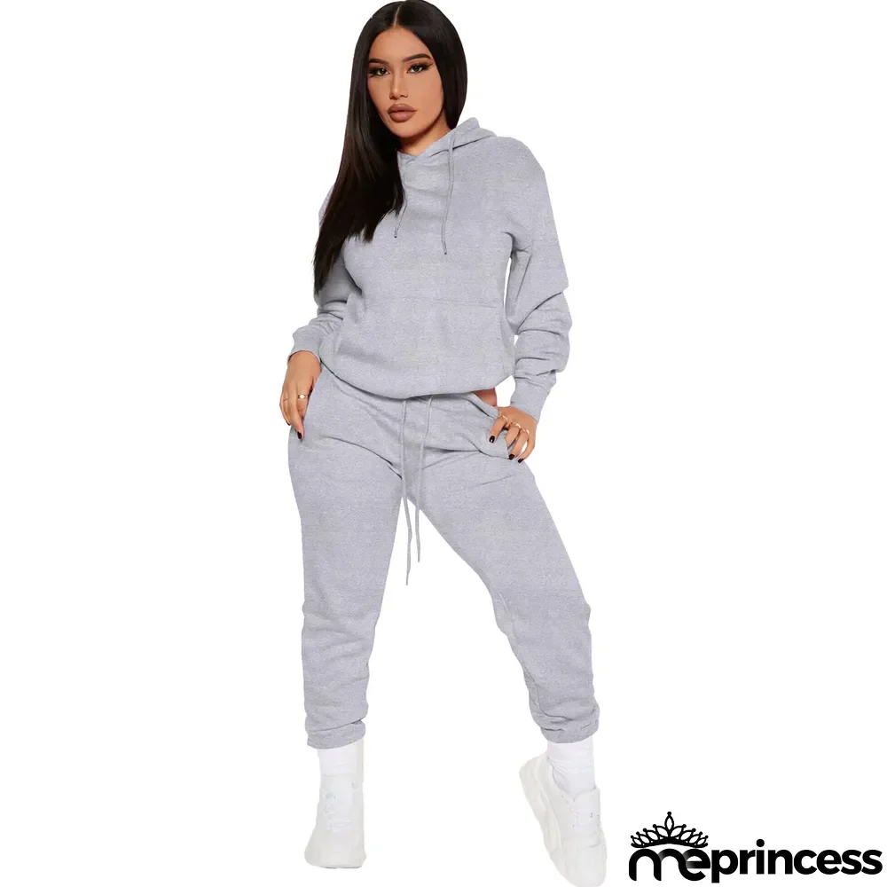 Women Casual Hoodies and Pant Two Piece Set