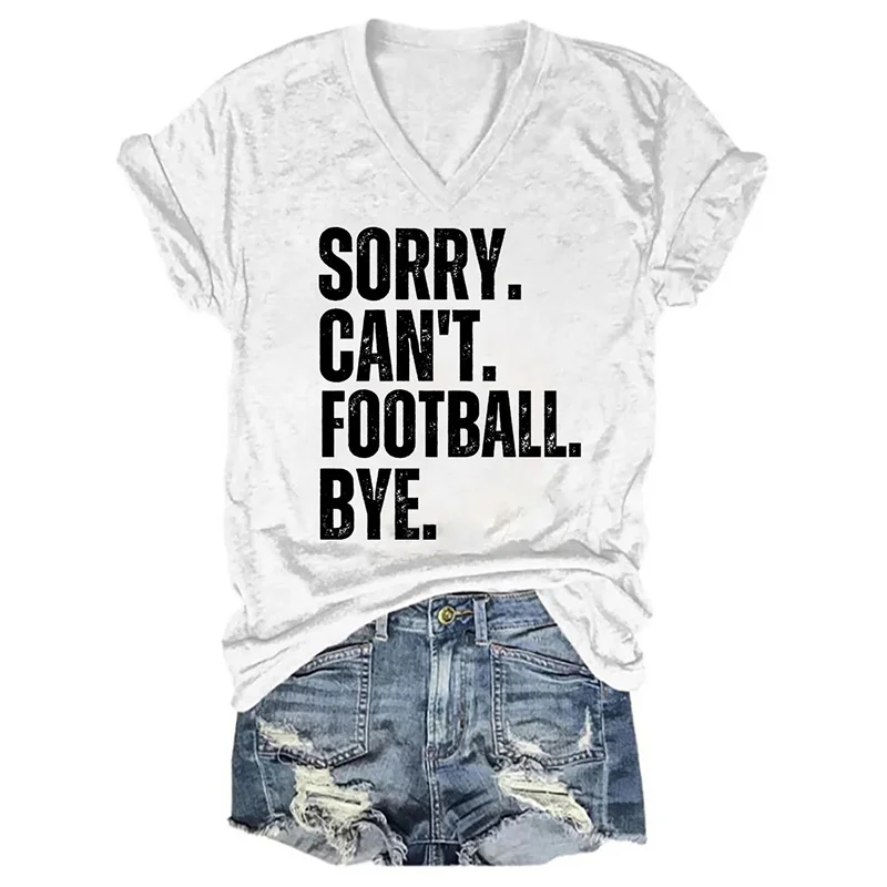 Sorry Can't Football Bye V-neck T-shirt