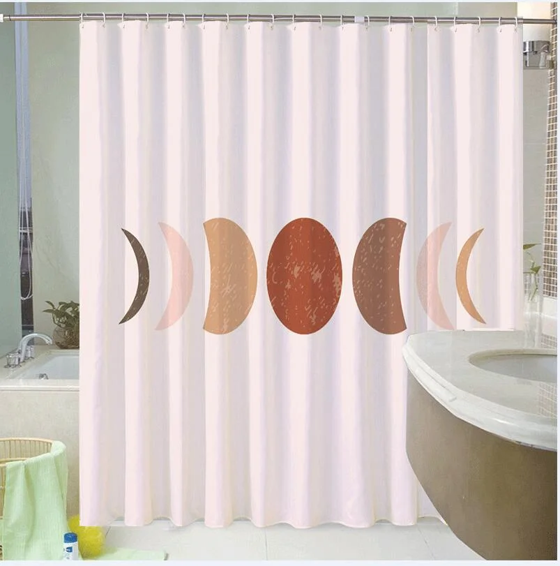 Morandi Simple Strokes Shower Curtain 100% Polyester Simple Korean Style Shower Curtain Bathroom Set Waterproof Shower Curtain