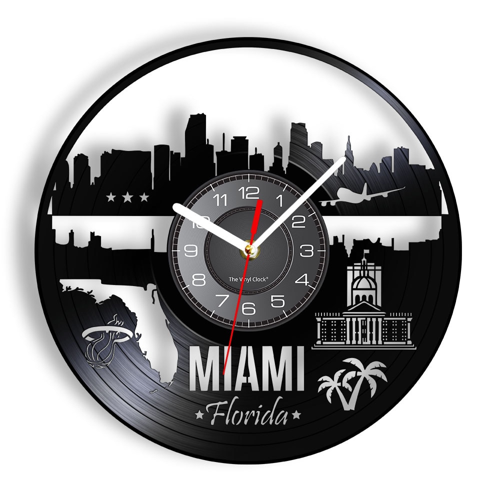 

Miami Landscape - Vinyl Record Wall Clock - Without LED, 501 Original