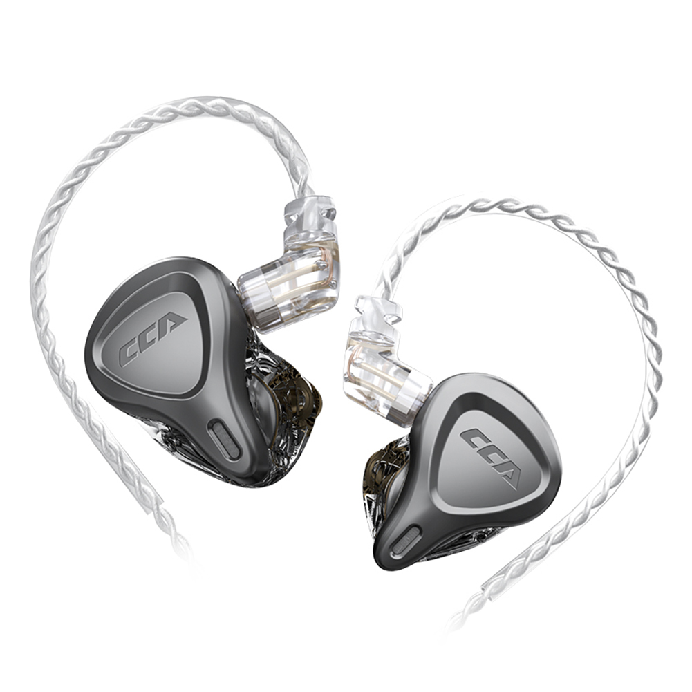 

CCA CSN Hybrid Driver In Ear Headphones 3.5mm Wired Earbuds HiFi Earphones, Gray with mic, 501 Original