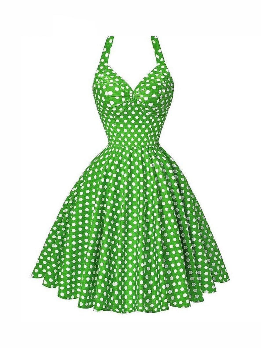 High Quality Women's 50s 60s Vintage Retro Dresses Pin Up Polka Dot Swing Dress