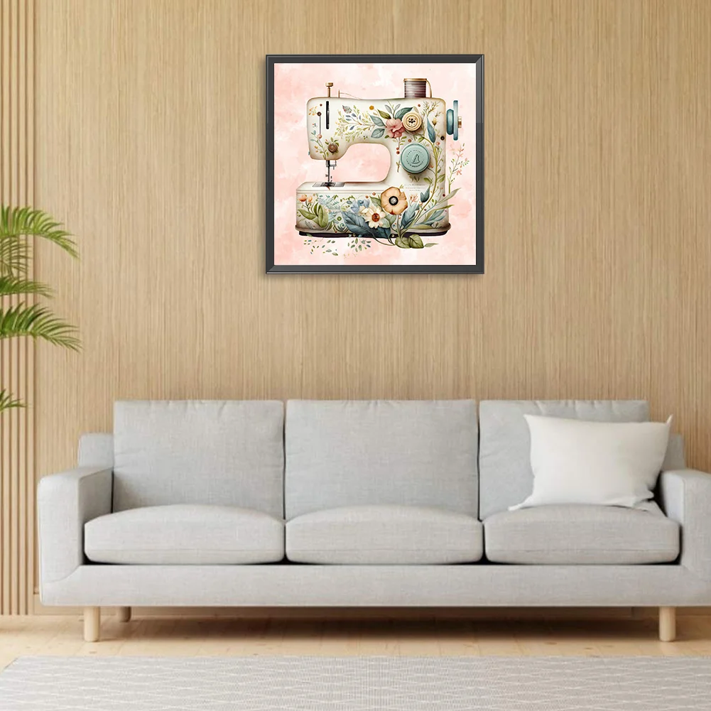 Full Round Diamond Painting 30*30cm - Sewing Machine