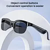 BT Smart Glasses Real-Time 150+ Language Translation Bone-Conduction Music Glasses Built-in Speakers Voice Control for Men Women Sports Cycling Running