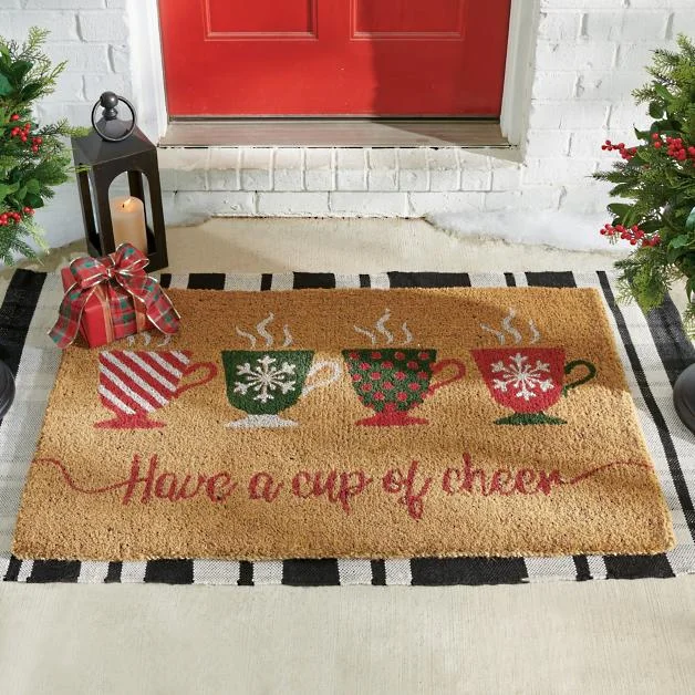Cup of Cheer Coir Door Mat