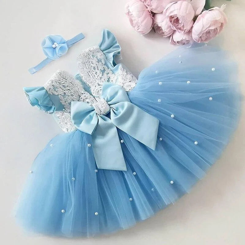 Kids Dresses for Girls Summer Infant Party Flower Girl Wedding Children Clothing Princess Tutu Dress Toddler Baby Lace Gown