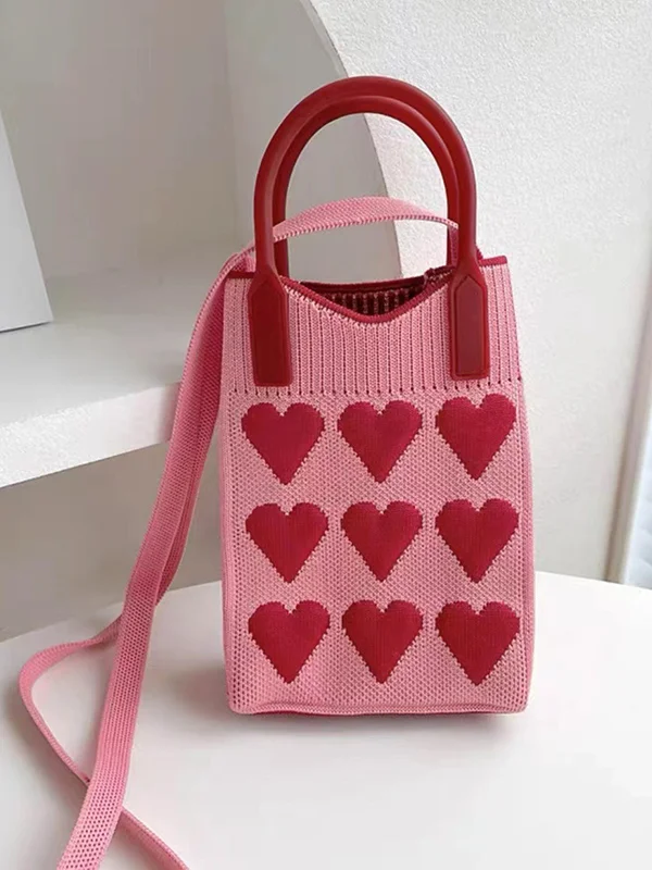 Split-Joint Heart Print Handbags Crossbody Bags Bags