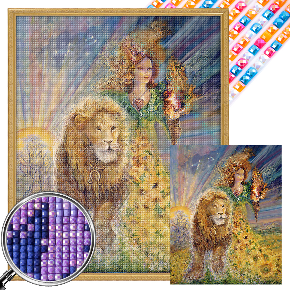 Leo 40*50cm(picture) full square drill diamond paintingwith 3 to 5 colors of AB drills