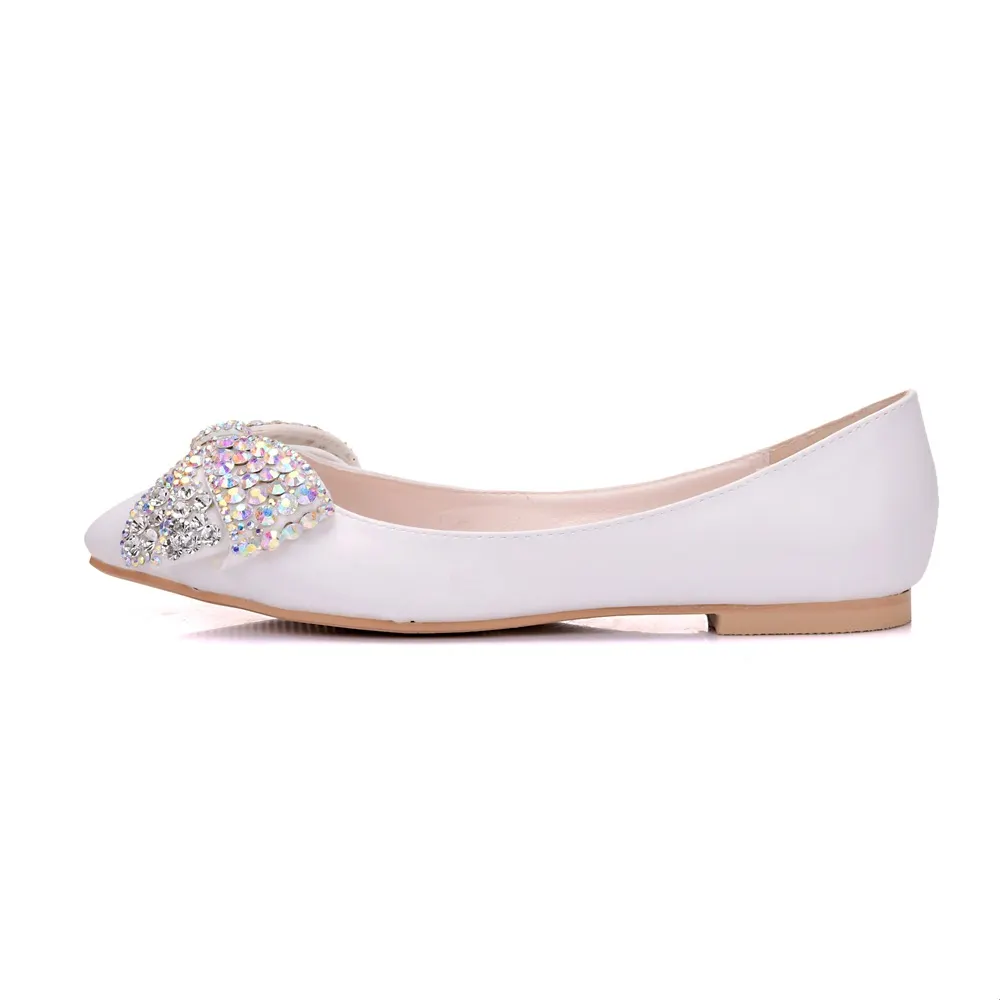 Breakj Breakj New Summer Autumn Korean Version Of AB Water Drill Women's Shoes Bow Head Shallow Single Shoes Women's Flat Shoes
