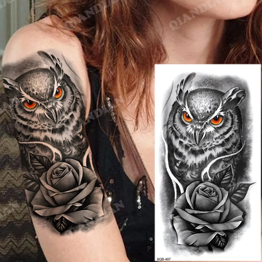 Sdrawing New Waterproof Temporary Tattoo Sticker Forest Lion King Tiger Skull Flash Man Wolf Dragon Body Art Arm Fake Tattoos Women