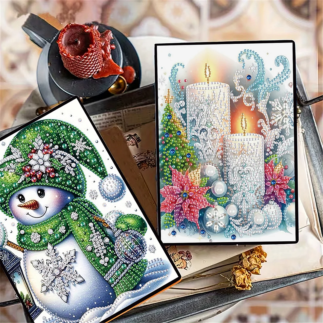 2pcs Snow Season Partial DIY 50 Pages A5 Diamond Painting Notebook for Study