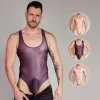 Men's Sexy Silky Comfortable High Elastic Thin Breathable Body Shaping Jumpsuit
