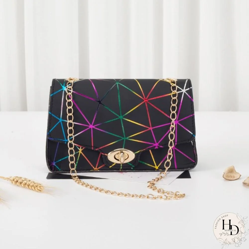 Red Fashion Casual Geometric Print Crossbody Bag