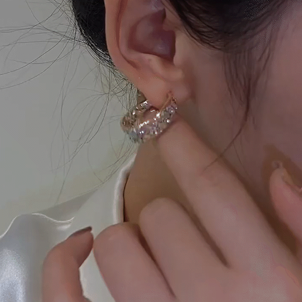 Geometric crystal earrings