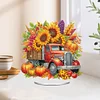 (US Only)Acrylic 2D Flat Pumpkin Truck DIY Table Top Diamond Painting Ornament Kits