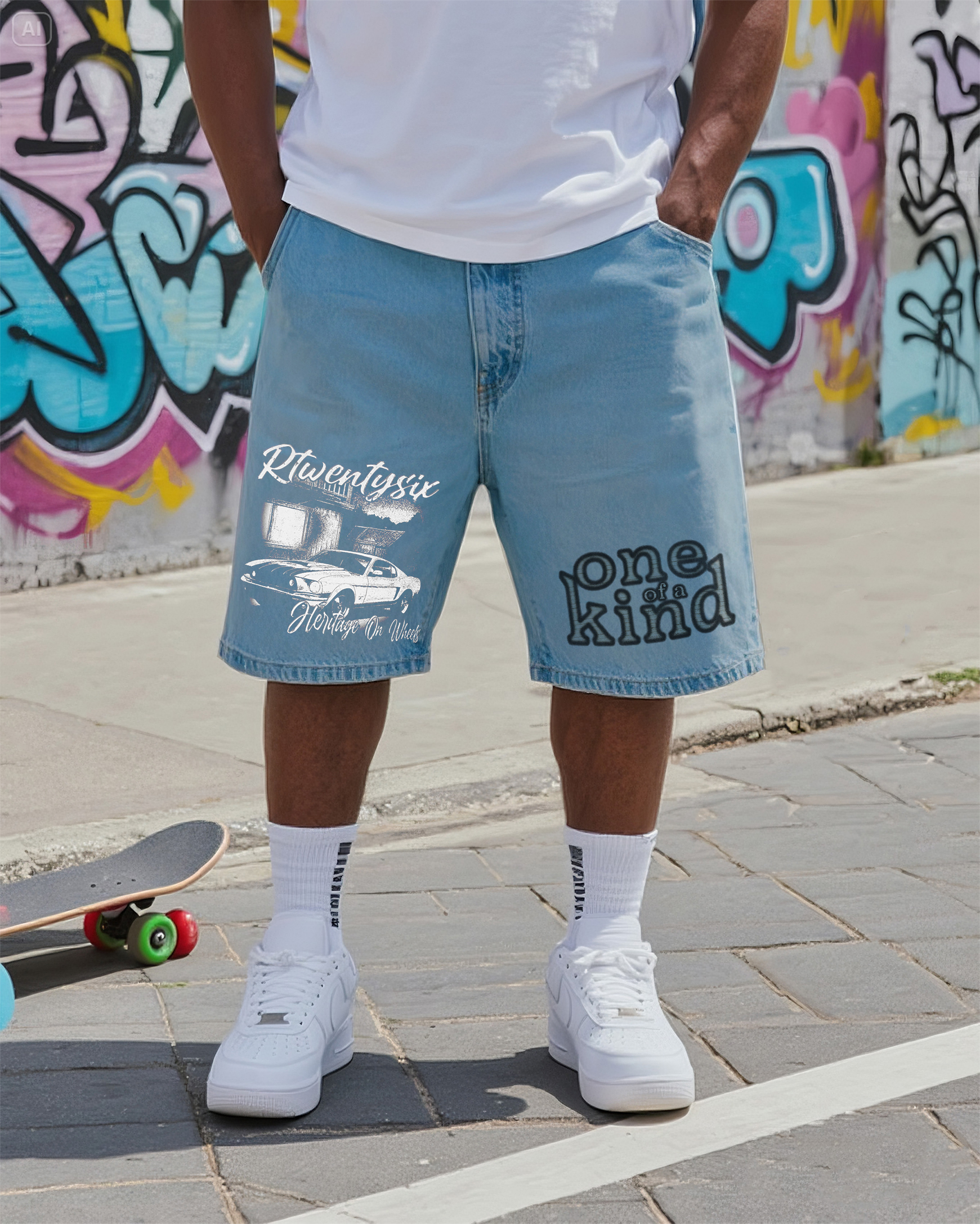 Big & Tall Men's Street Fashion Unique Denim Shorts