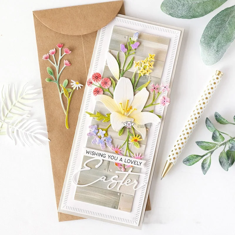 Piggy Craft metal cutting dies cut die mold Various flower branches Scrapbook paper craft knife mould blade punch stencils dies