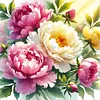 Fleurs-Peinture diamant perceuse ronde-40*40cm
