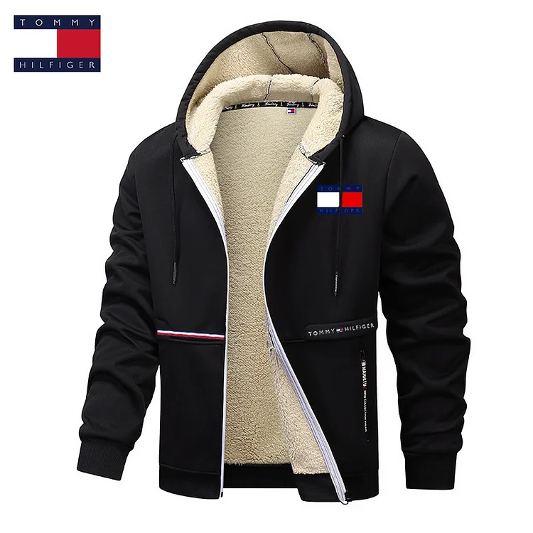 Nowa ciepła zimowa kurtka puchowa z kapturem od Tommy'ego Hilfigera