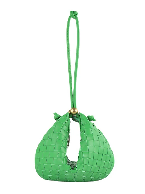 Geometric Split-Joint Woven Zipper Bags Handbags