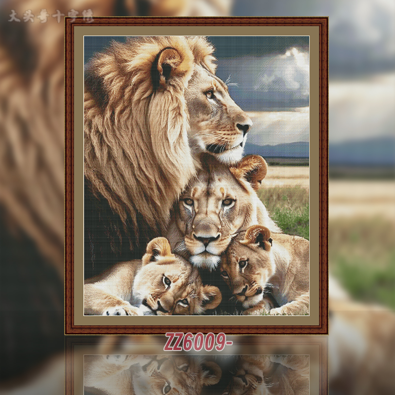 [ZZ6009-Lion King Family]  Painting Fairy Cross Stitch