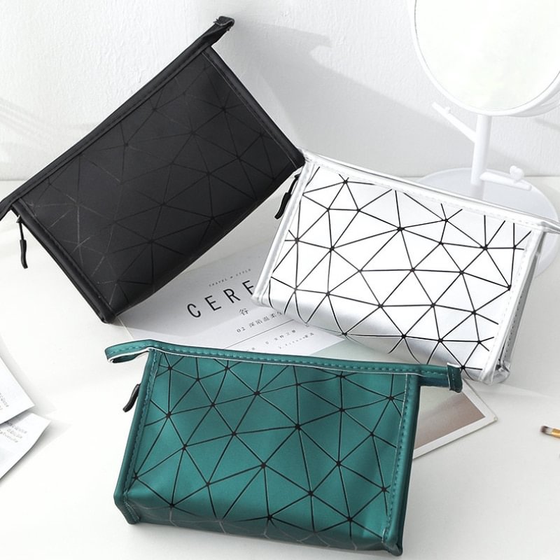 New Women Travel Cosmetic Bag Multifunction Geometric Makeup Bags Waterproof Portable Toiletries Organizer Make Up Cases US Mall Lifes
