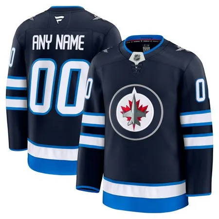 Youth Winnipeg Jets  Navy Home Custom Jersey