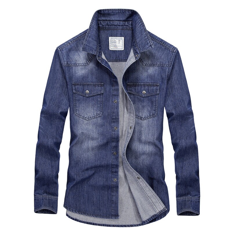 Classic Retro Men's Thin Denim Jacket Business Fashion Loose Casual 100% Cotton Jean Shirt Male High-quality Clothes Brand Tops