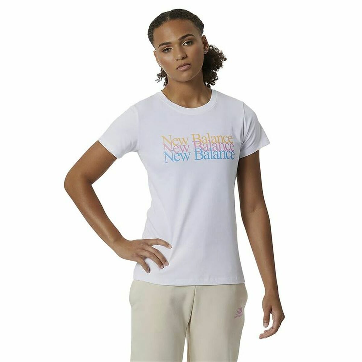 Women&rsquo;s Short Sleeve T-Shirt New Balance Essentials Celebrate White - sale.kim -  endless selection of finest brands