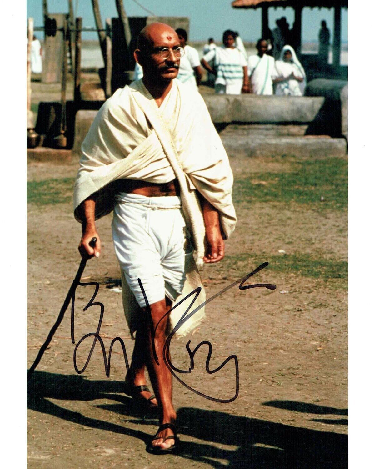 Ben KINGSLEY Signed Autograph 10x8 RARE Photo Poster painting Mohandas GANDHI AFTAL COA