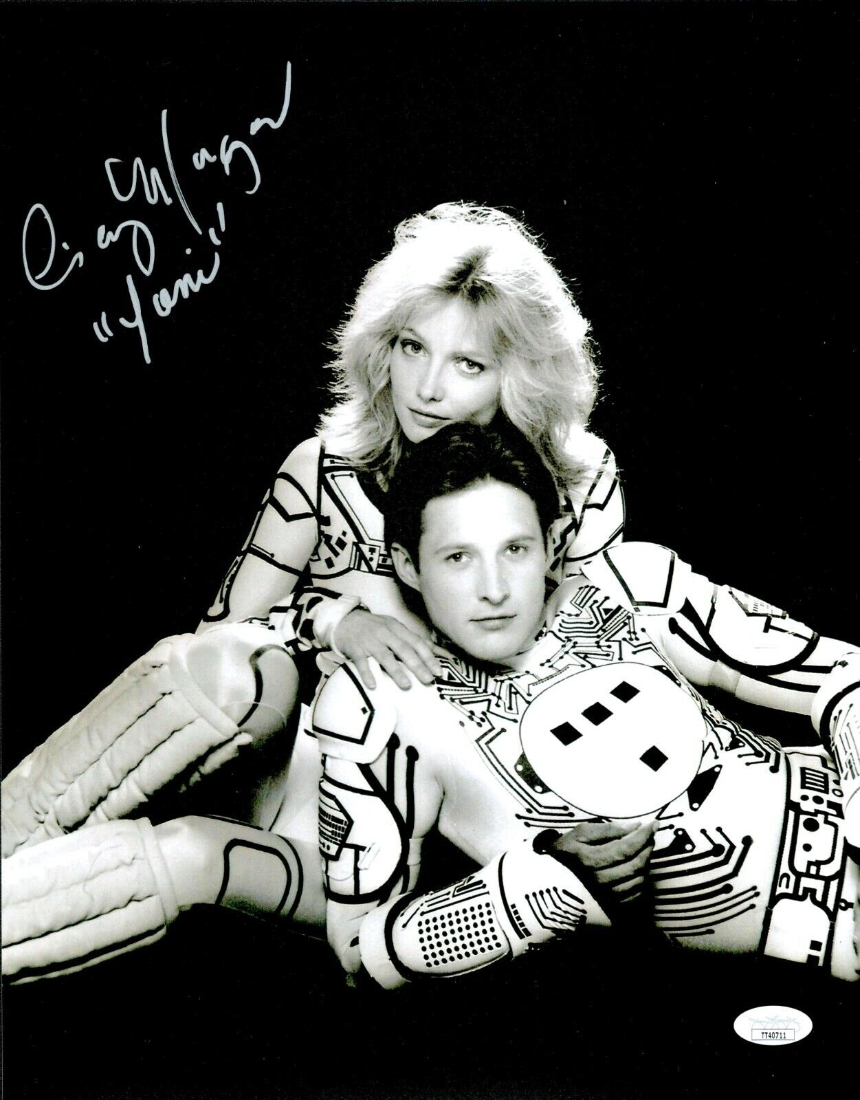 CINDY MORGAN Hand Signed 11x14 TRON LORA Photo Poster painting Authentic Autograph JSA COA Cert