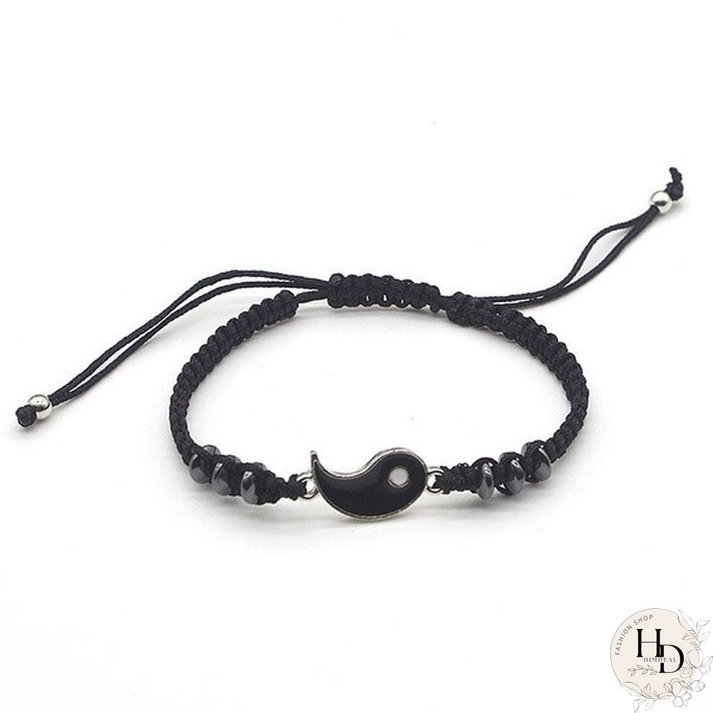 YinYang Adjustable Couple Bracelets Luck Bracelets Friendships Lovers Girlfriend Valentines Gift