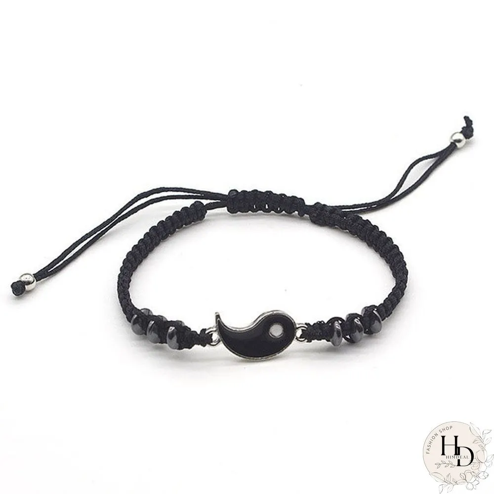 YinYang Adjustable Couple Bracelets Luck Bracelets Friendships Lovers Girlfriend Valentines Gift