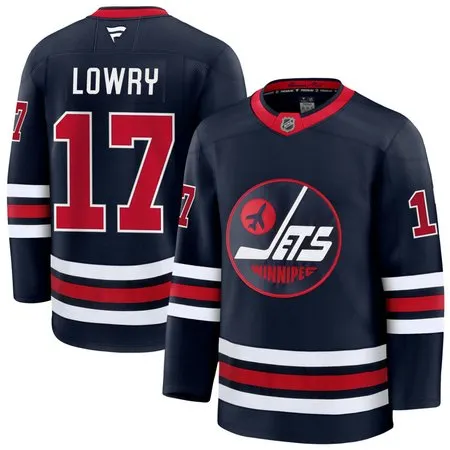 Youth Winnipeg Jets #17 Adam Lowry Navy Alternate Jersey