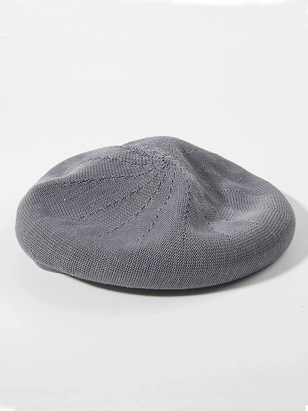 Women’s Retro Solid Color Flat Eaves Beret Hat